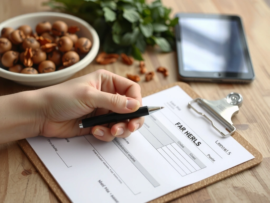 Ręka trzymająca długopis nad formularzem